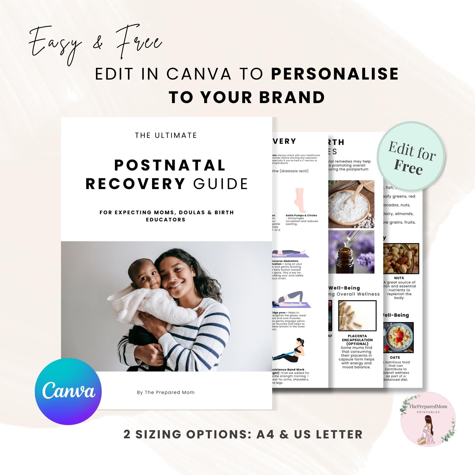 Ultimate Postpartum Recovery Guide, Printable Doula Handouts, Postnatal Prep Guide, Prenatal Preparation, Antenatal Class Teaching Materials