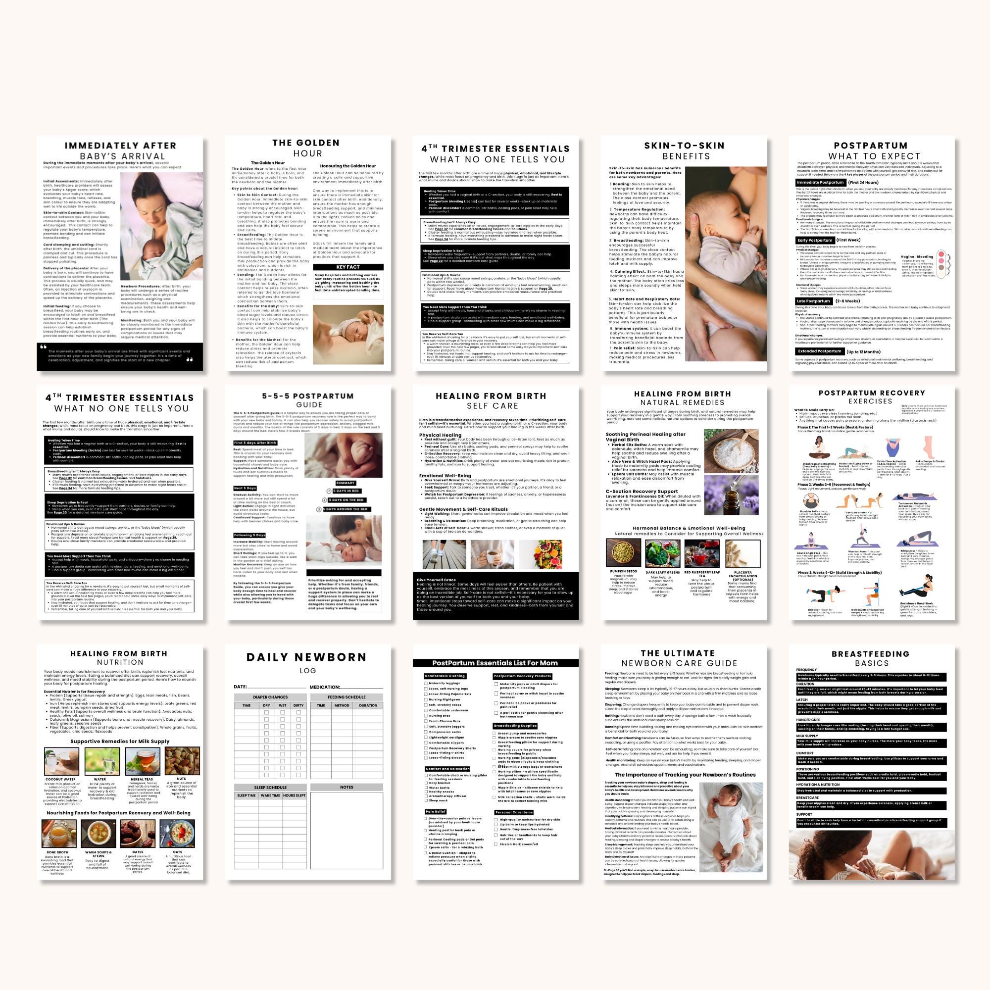 Ultimate Postpartum Recovery Guide, Printable Doula Handouts, Postnatal Prep Guide, Prenatal Preparation, Antenatal Class Teaching Materials