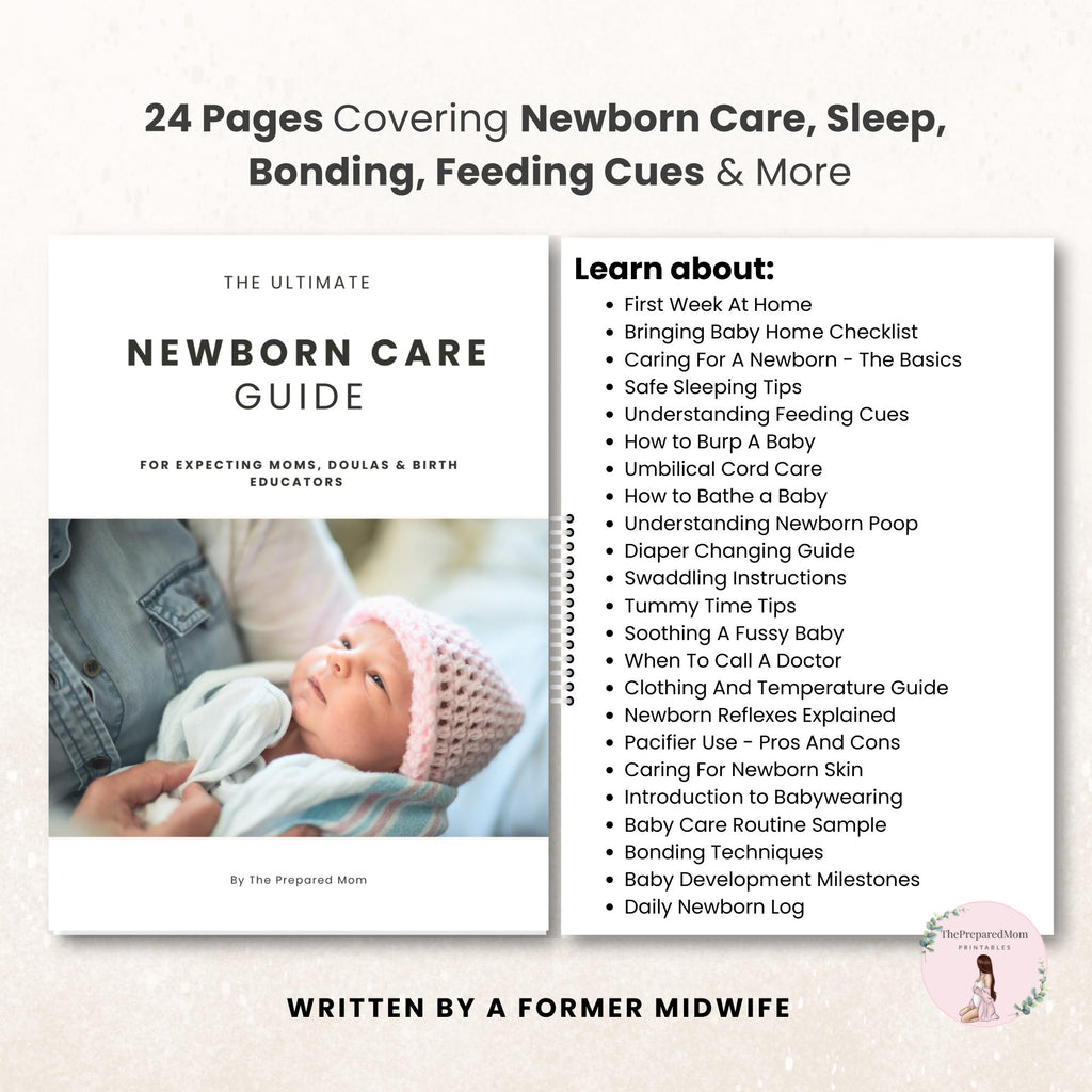 Newborn Care Guide, Newborn Care Training Manual, Editable Doula Handouts, Antenatal Class Teaching Materials, Postpartum Education Course