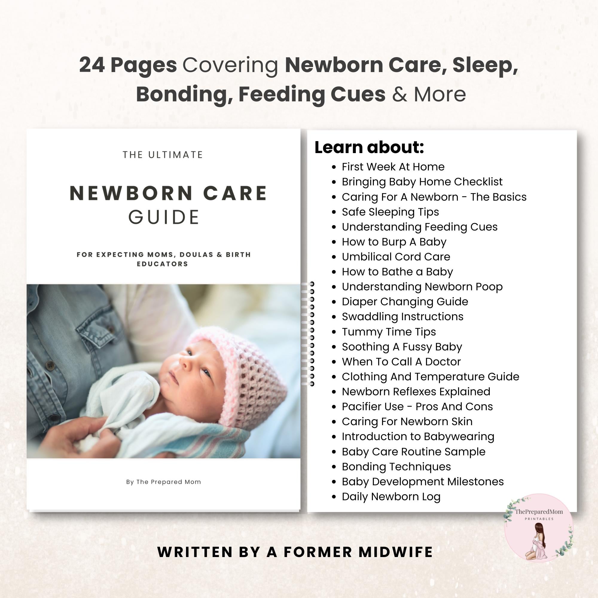 Newborn Care Guide, Newborn Care Training Manual, Editable Doula Handouts, Antenatal Class Teaching Materials, Postpartum Education Course