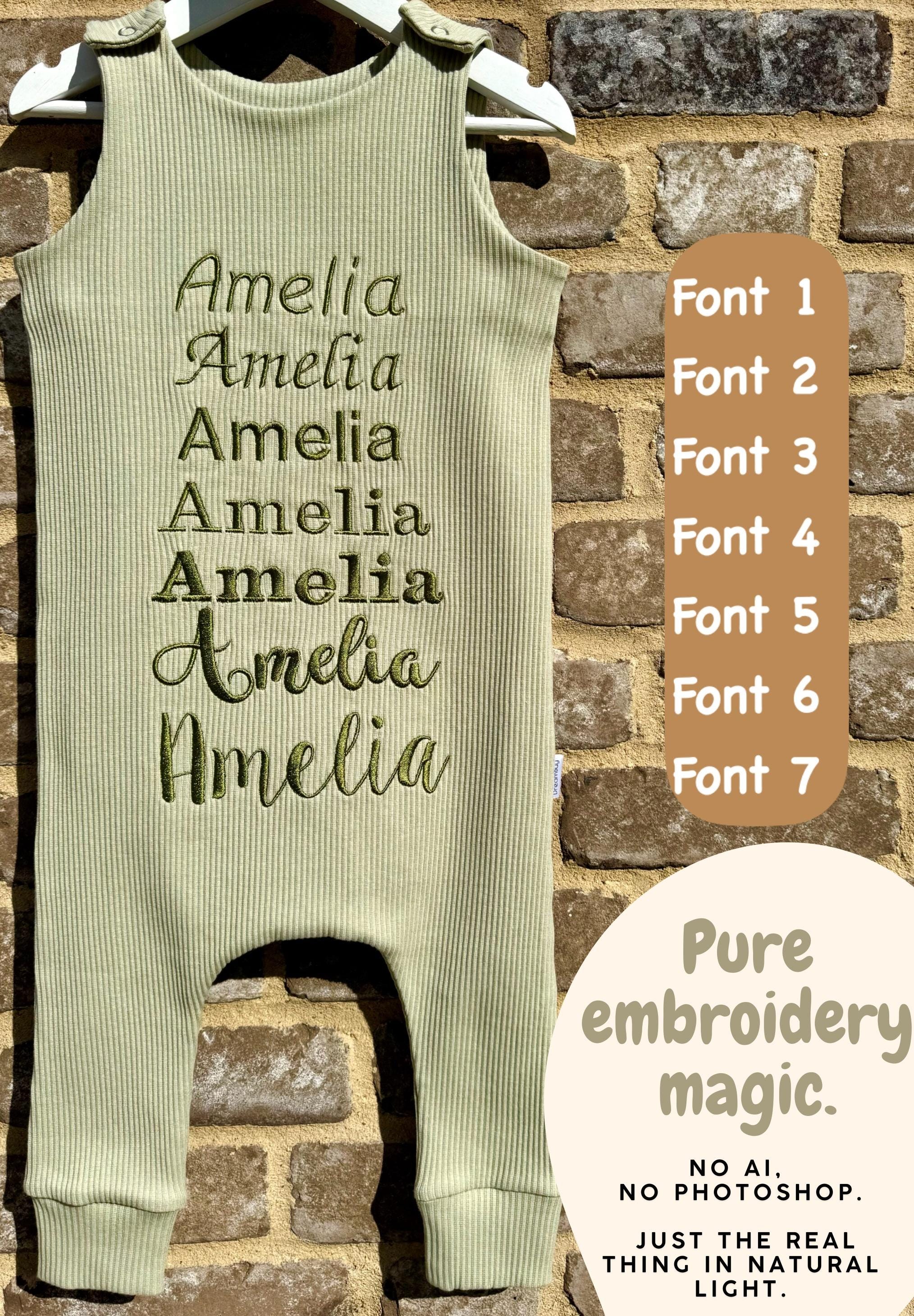 Christmas Personalised Baby Gift Dungarees Romper First Birthday or Baby Announcement and Baby Shower Gift Name Christmas Personalized Gift