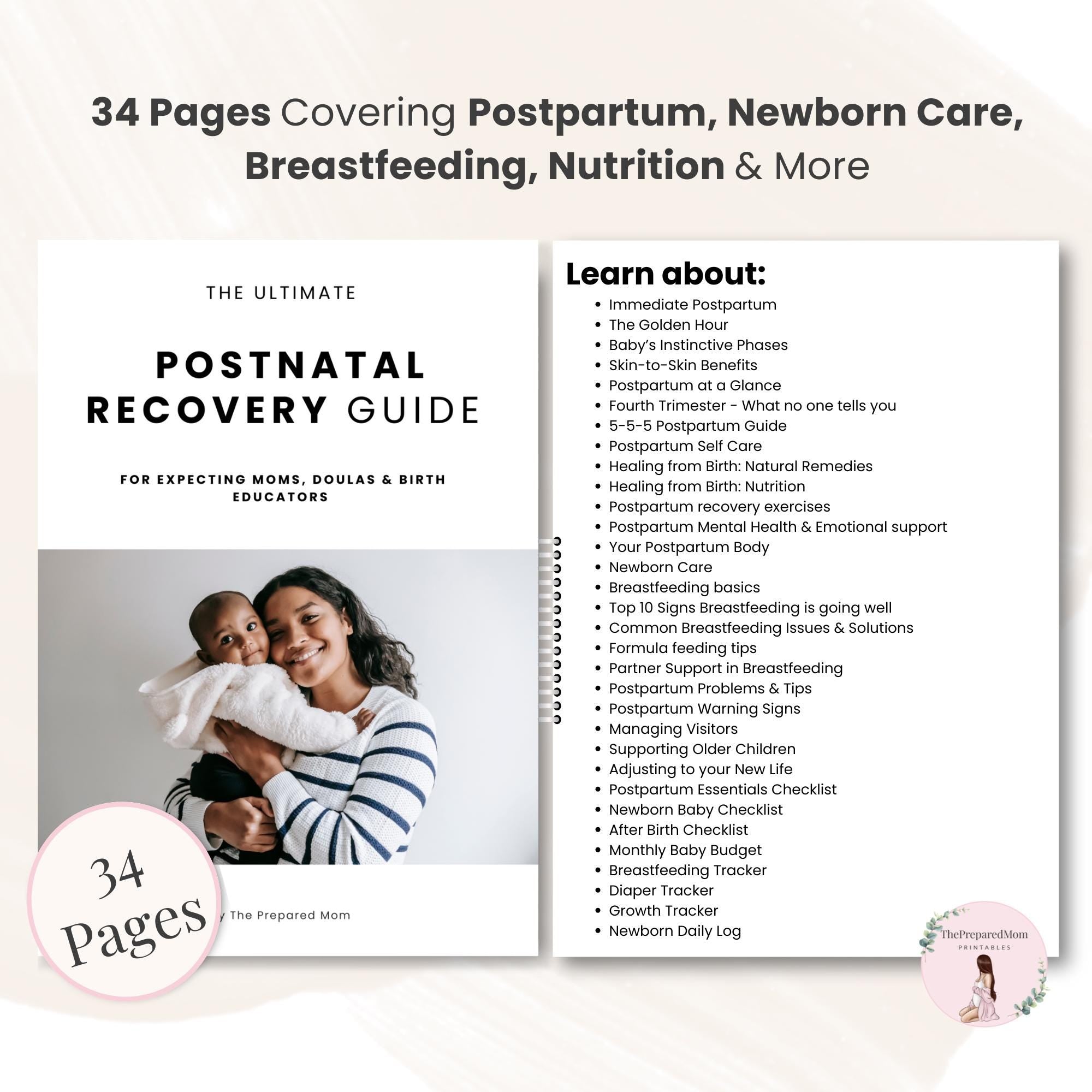 Ultimate Postpartum Recovery Guide, Printable Doula Handouts, Postnatal Prep Guide, Prenatal Preparation, Antenatal Class Teaching Materials