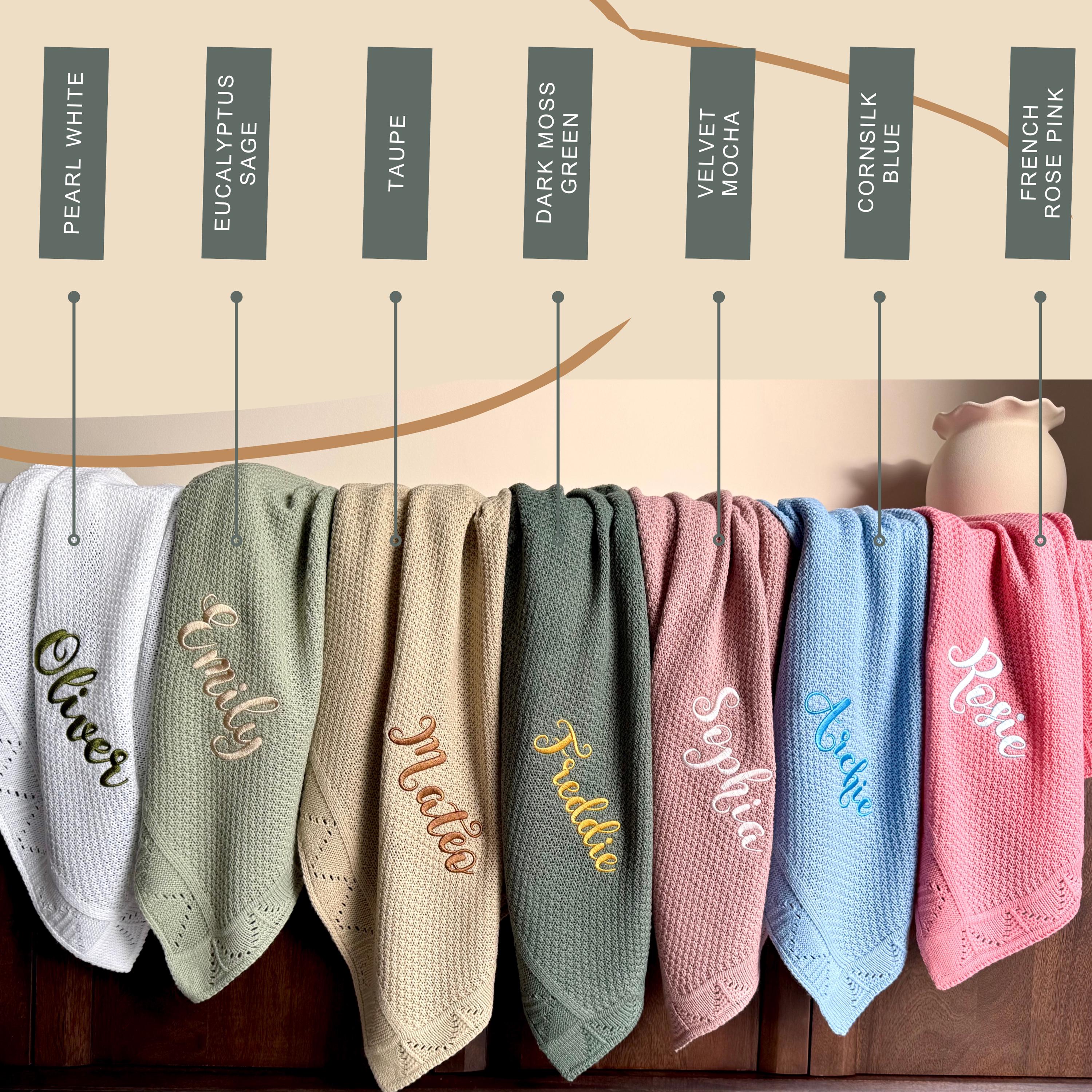 Personalized Baby Blanket Soft Knit Custom Baby Name Blanket Baby Shower Gift Newborn Blanket Keepsake Gift for Baby