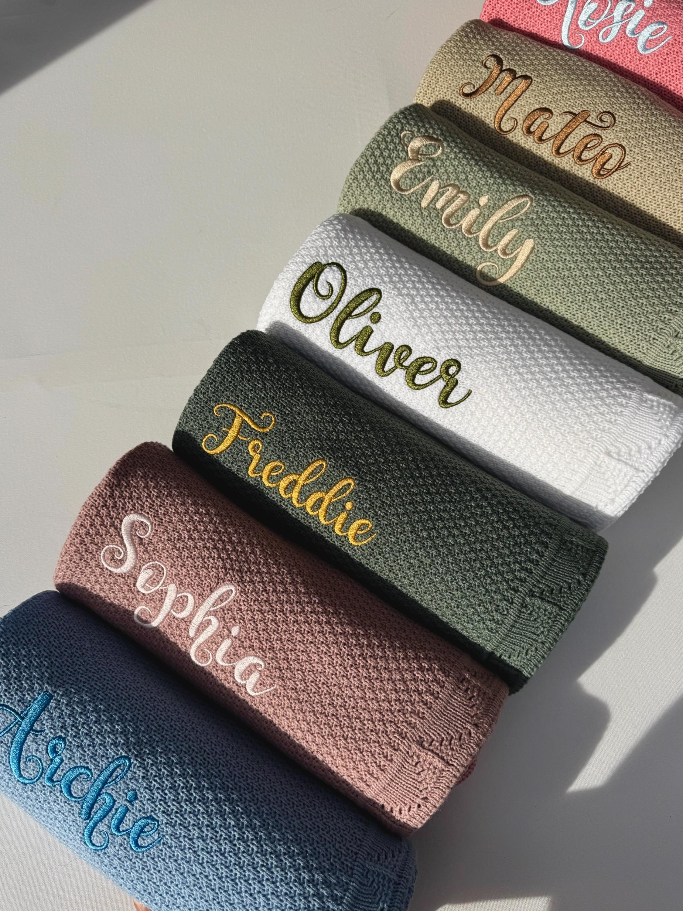 Personalized Baby Blanket Soft Knit Custom Baby Name Blanket Baby Shower Gift Newborn Blanket Keepsake Gift for Baby