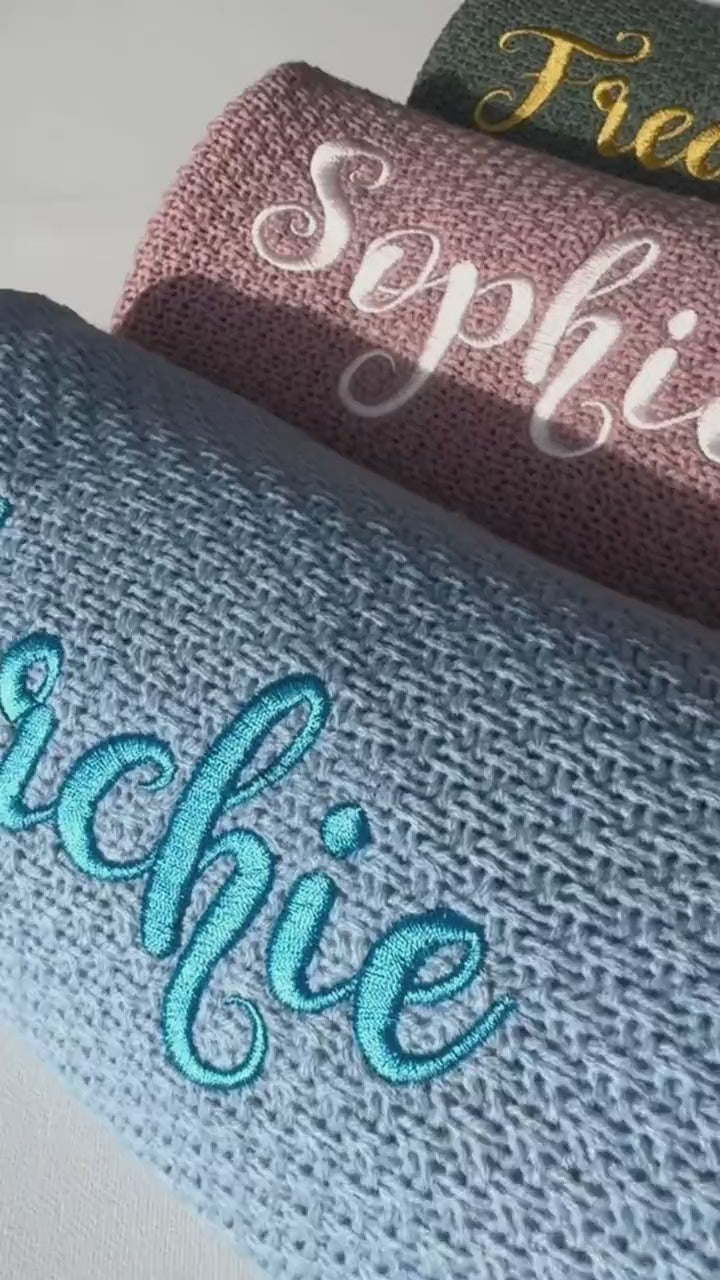 Personalized Baby Blanket Soft Knit Custom Baby Name Blanket Baby Shower Gift Newborn Blanket Keepsake Gift for Baby